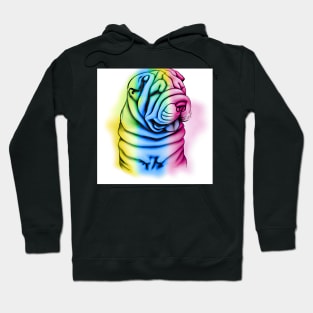 Shar Pei Dog Rainbow Painting Hoodie